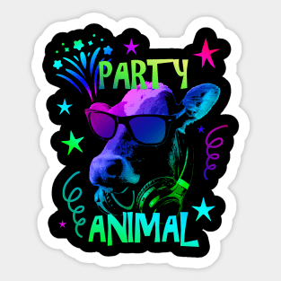 Cow Party Animal Sticker